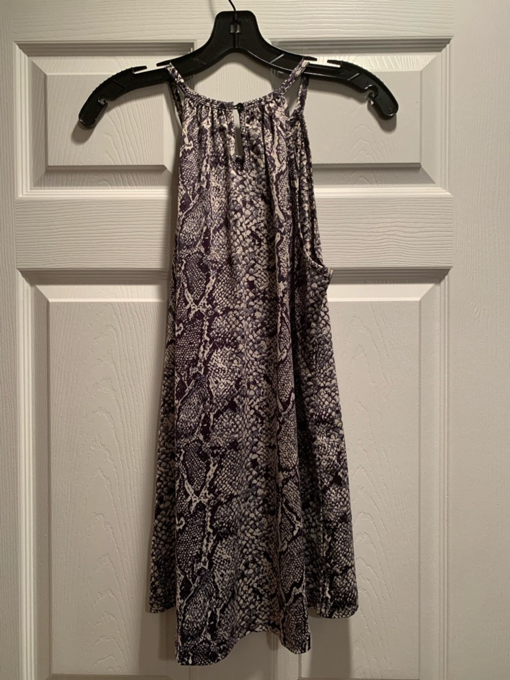 Crazy Train Black & Cream Printed Top - keyhole front